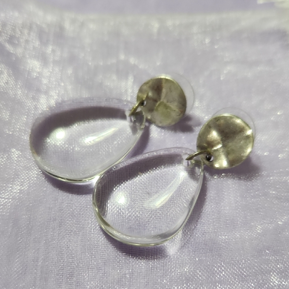 J. Jill Silver and White Teardrop Earrings